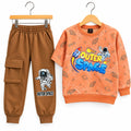 Kids Outer Space Astronaut Outfit Set – Printed T-Shirt/Sweatshirt & Cargo Jogger Pants